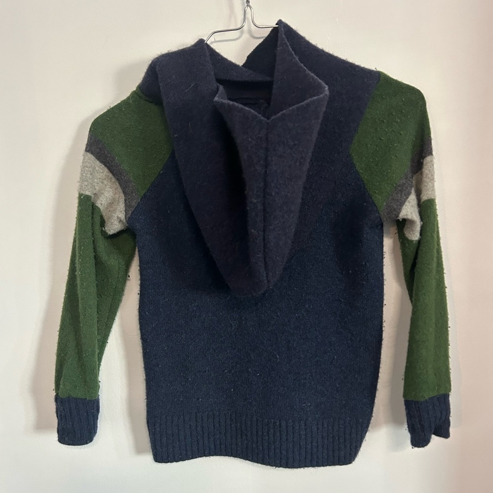 Kids' Navy and Green Colorblock Hoodie